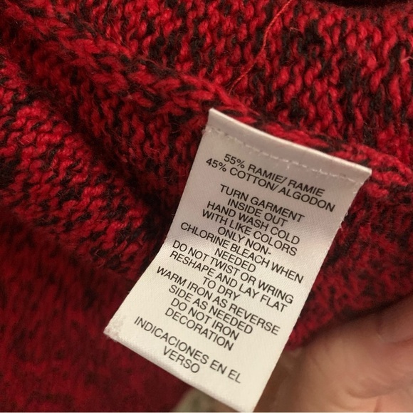 Mercer Street Studio Red Snowflake Embroidered Sweater Zip Up Vest Sz L - Picture 5 of 12